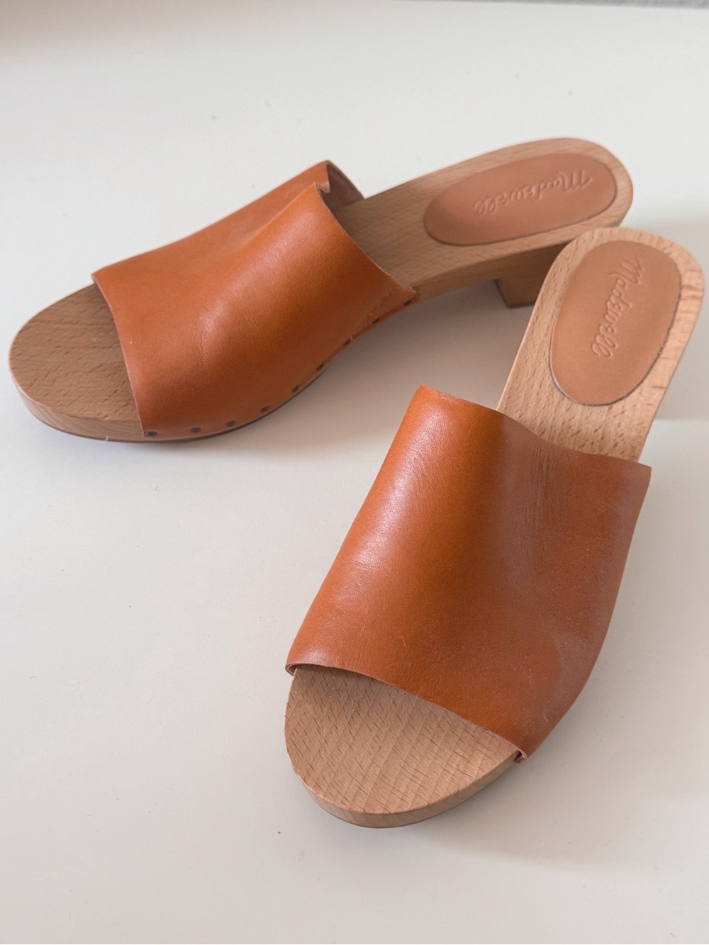Madewell Evelyn Slide Clog • Burnished Caramel • NWOB
